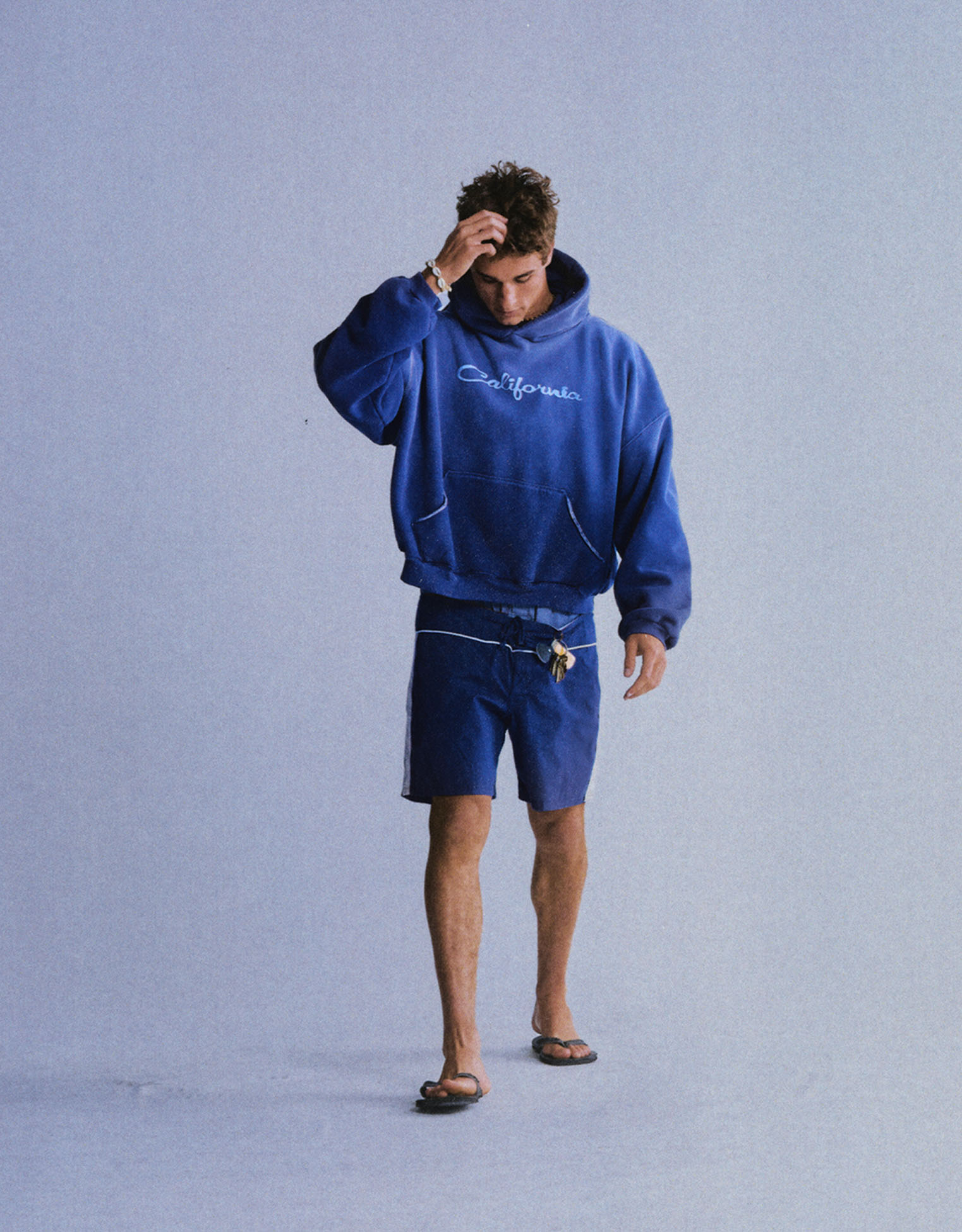 【関税込み】ERL ブルー California フーディ ERL California-print Hoodie | Blue | FARFETCH BN